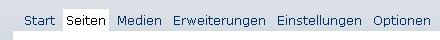 Screenshot der Navigation